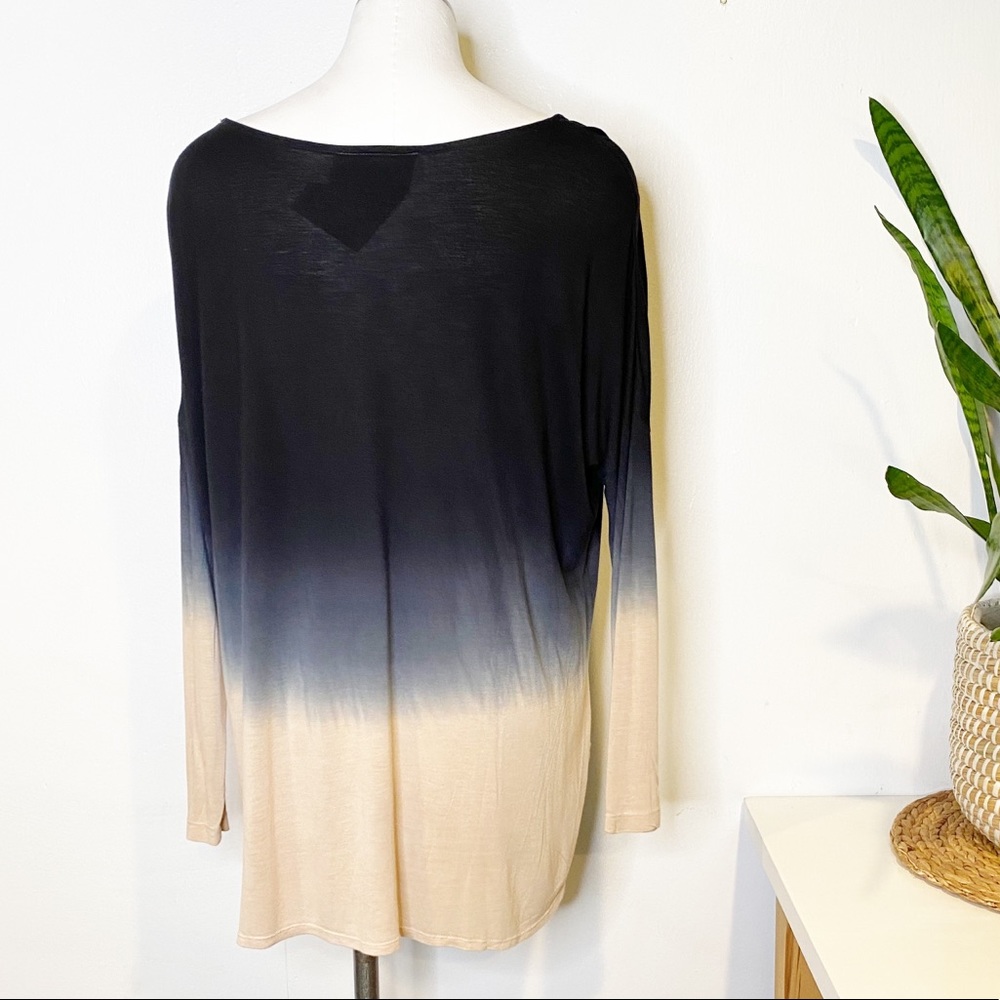 Young Fabulous & Broke | Dip Dye‎ Gradient Rayon Long Sleeve Tunic Top Sz. S - Picture 4 of 8